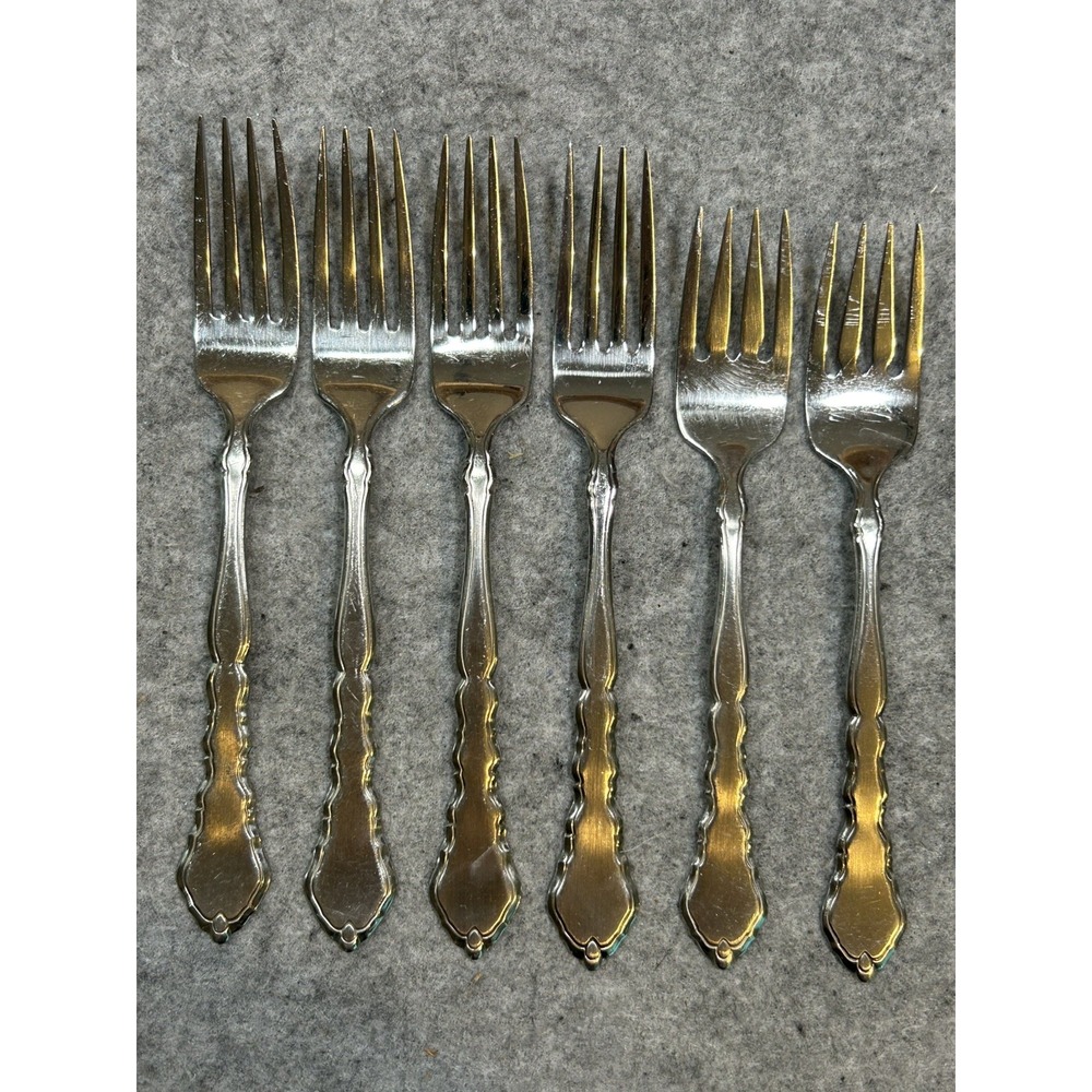 Oneida Community SATINIQUE Stainless Forks Satin Silverware Flatware Set of 6